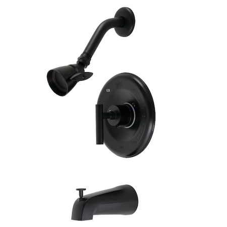 Kingston Brass KB6630CML Tub and Shower Faucet, Matte Black KB6630CML